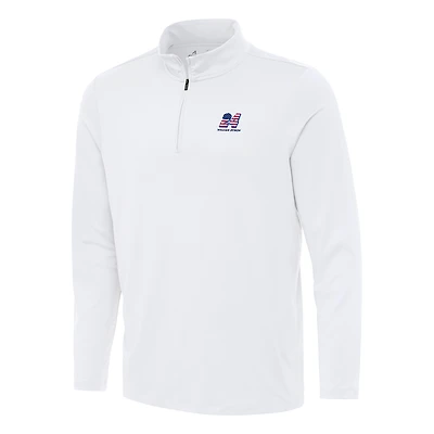 Men's Antigua White William Byron Reprocess Quarter-Zip Top