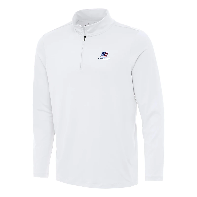 Men's Antigua White Chase Elliott Reprocess Quarter-Zip Top