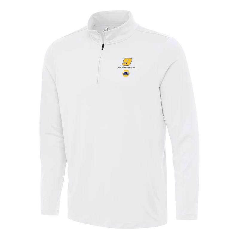 Men's Antigua White Chase Elliott Reprocess Quarter-Zip Top