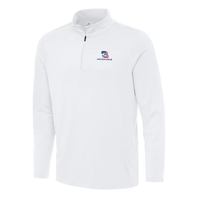 Men's Antigua White Austin Dillon Reprocess Quarter-Zip Top