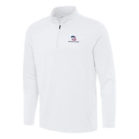 Men's Antigua White Austin Dillon Reprocess Quarter-Zip Top