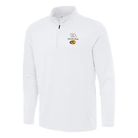 Men's Antigua White Austin Dillon Reprocess Quarter-Zip Top
