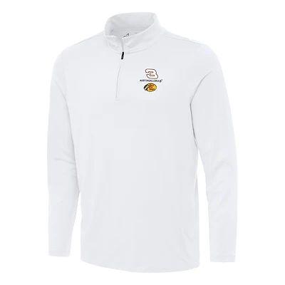 Men's Antigua White Austin Dillon Reprocess Quarter-Zip Top