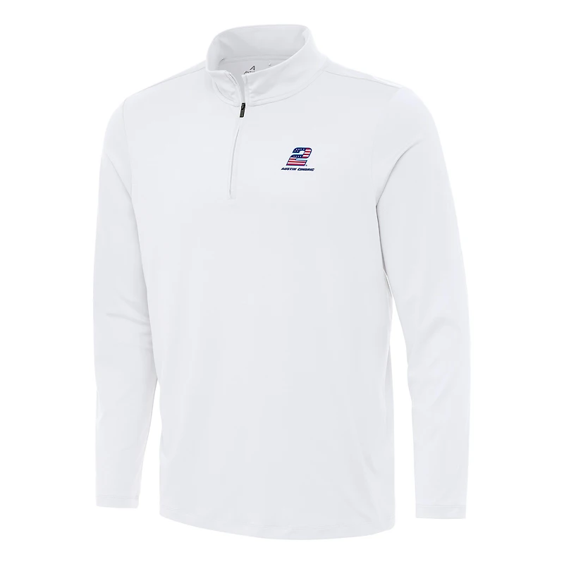 Men's Antigua White Austin Cindric Reprocess Quarter-Zip Top