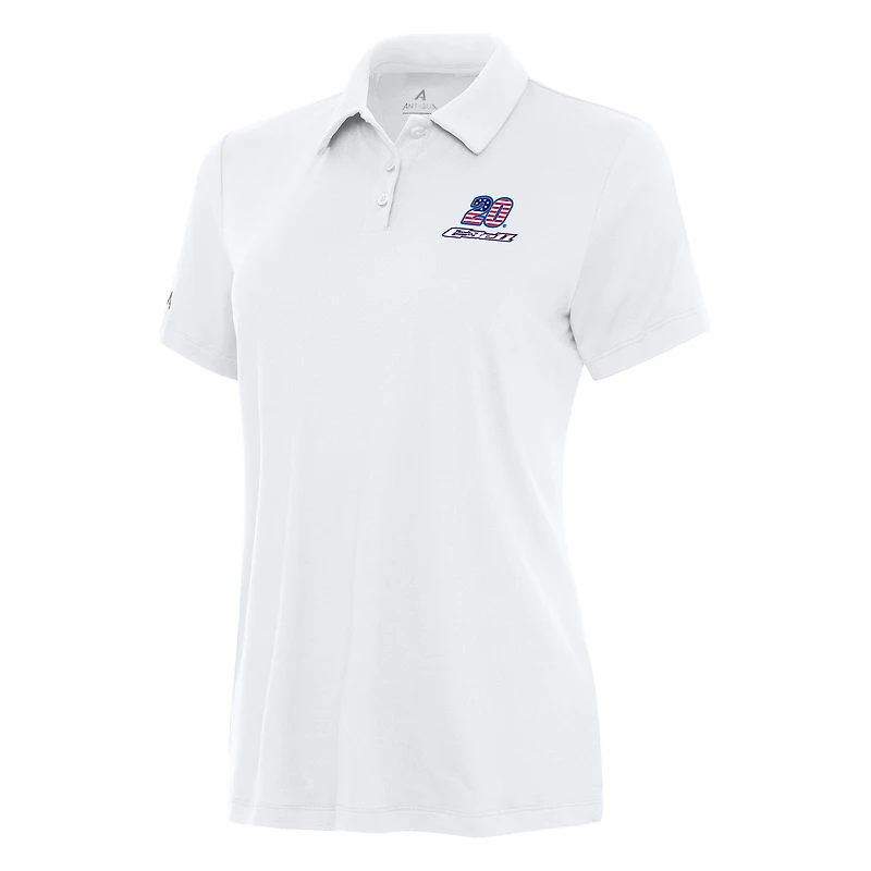 Women's Antigua White Christopher Bell Reprocess Polo