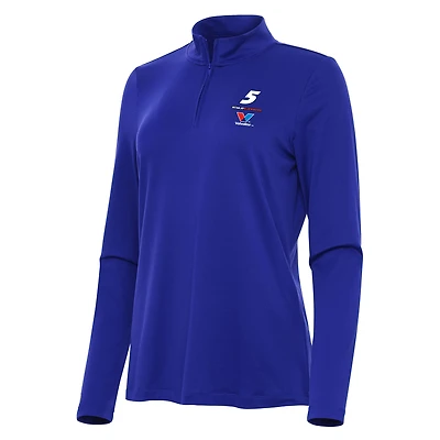 Women's Antigua Royal Kyle Larson Reprocess Quarter-Zip Top