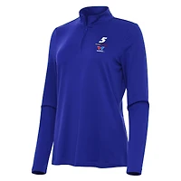 Women's Antigua Royal Kyle Larson Reprocess Quarter-Zip Top
