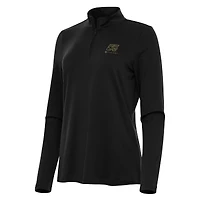 Women's Antigua Black Ty Gibbs Reprocess Quarter-Zip Top