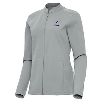 Women's Antigua Gray Kyle Larson Regard Full-Zip Jacket