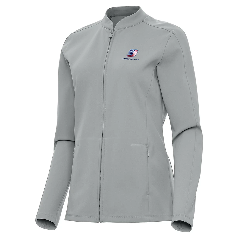 Women's Antigua Gray Chase Elliott Regard Full-Zip Jacket