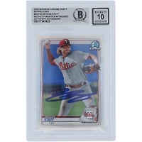 Bryson Stott Philadelphia Phillies Autographed 2020 Bowman Chrome Draft Refractor #BD-140 Beckett Fanatics Witnessed Authenticated 10 Card