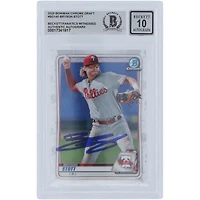 Bryson Stott Philadelphia Phillies Autographed 2020 Bowman Chrome Draft #BD-140 Beckett Fanatics Witnessed Authenticated 10 Card