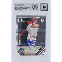 Bryson Stott Philadelphia Phillies Autographed 2019 Bowman Draft #BD-79 Beckett Fanatics Witnessed Authenticated 10 Card