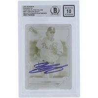 Bryson Stott Philadelphia Phillies Autographed 2021 Bowman Prospects Yellow Printing Plate #BP-17 #1/1 Beckett Fanatics Witnessed Authenticated 10 Card