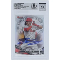 Bryson Stott Philadelphia Phillies Autographed 2022 Bowman's Best Refractor #2 Beckett Fanatics Witnessed Authenticated 10 Rookie Card