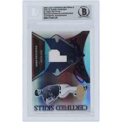 Andy Pettitte Houston Astros Autographed 2005 Donruss Leaf Certified Skills Relic #CS-1 #/250 Beckett Fanatics Witnessed Authenticated 10 Card