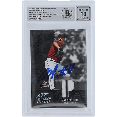 Andy Pettitte Houston Astros Autographed 2005 Donruss Leaf Century Collection Fabric Position Relic #195 #/250 Beckett Fanatics Witnessed Authenticated 10 Card