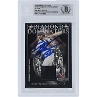 Mike Piazza New York Mets Autographed 2005 Fleer Platinum Diamond Dominators Relic #DD-MP Beckett Fanatics Witnessed Authenticated Card