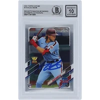 Alec Bohm Philadelphia Phillies Autographed 2021 Topps Chrome #119 Beckett Fanatics Witnessed Authenticated 10 Rookie Card