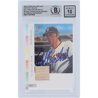 Carlton Fisk Boston Red Sox Autographed 2003 Topps Gallery Artifacts Bat Relic #AR-CF Beckett Fanatics Witnessed Authenticated 10 Card