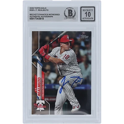 J.T. Realmuto Philadelphia Phillies Autographed 2020 Topps Gold #220 #/2020 Beckett Fanatics Witnessed Authenticated 10 Card