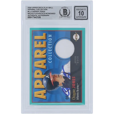Chipper Jones Atlanta Braves Autographed 2004 Upper Deck Play Ball Apparel Collection Relic #AC-CJ Beckett Fanatics Witnessed Authenticated 10 Card