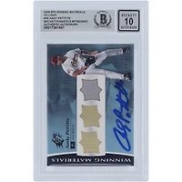 Andy Pettitte Houston Astros Autographed 2008 Upper Deck SPX UD Logo Winning Materials Jersey Relic #WM-PE #/99 Beckett Fanatics Witnessed Authenticated 10 Card