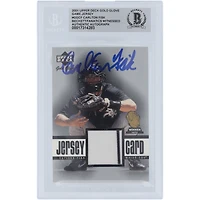 Carlton Fisk Chicago White Sox Autographed 2001 Upper Deck Gold Glove Game Jersey Relic #GG-CF Beckett Fanatics Witnessed Authenticated Card
