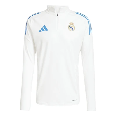 Men's adidas White Real Madrid 2025/26 AEROREADY Raglan Quarter-Zip Training Top