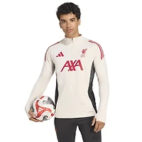Men's adidas White Liverpool 2025/26 AEROREADY Raglan Quarter-Zip Training Top