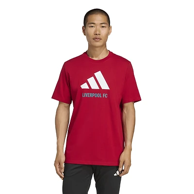 Men's adidas  Red Liverpool Three-Stripes Wordmark T-Shirt