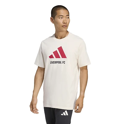 Men's adidas  White Liverpool Three-Stripes Wordmark T-Shirt