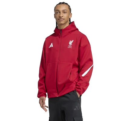 Men's adidas  Red Liverpool 2025/26 Anthem Full-Zip Hoodie