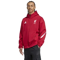 Men's adidas  Red Liverpool 2025/26 Anthem Full-Zip Hoodie