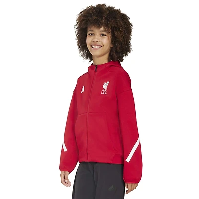 Youth adidas  Red Liverpool 2025/26 Anthem Full-Zip Hoodie