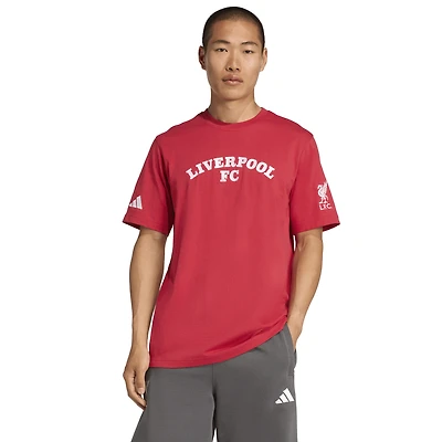 Men's adidas Red Liverpool Wordmark T-Shirt