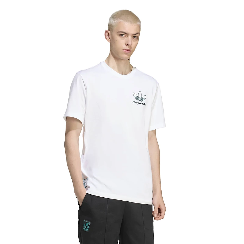 Men's adidas White Liverpool Terrace Icons Collection Graphic T-Shirt
