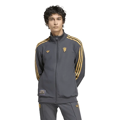 Men's adidas  Gray Manchester United Terrace Icons Full-Zip Track Jacket