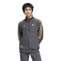 Men's adidas  Gray Manchester United Terrace Icons Full-Zip Track Jacket