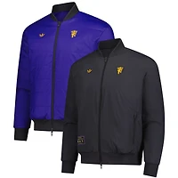 Men's adidas  Gray Manchester United Terrace Icons Reversible Full-Zip Jacket