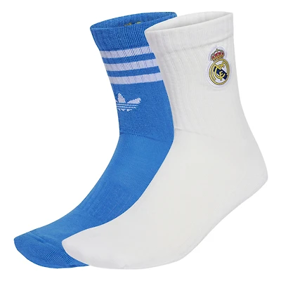 Unisex adidas White Real Madrid Third Two-Pack Crew Socks Set