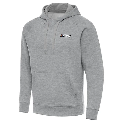 Men's Antigua  Heather Gray NASCAR Merchandise Victory Pullover Hoodie