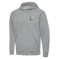 Men's Antigua  Heather Gray Phoenix Raceway Full-Zip Hoodie
