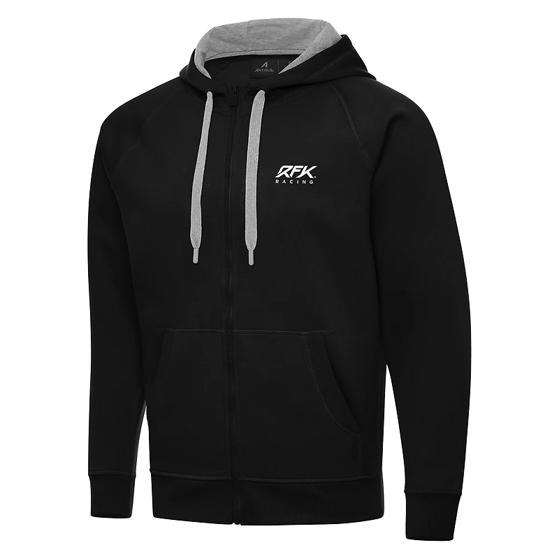 Men's Antigua Black Roush Fenway Keselowski Racing Full-Zip Hoodie