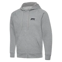 Men's Antigua  Heather Gray Roush Fenway Keselowski Racing Full-Zip Hoodie