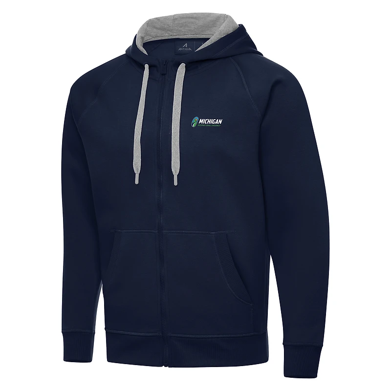 Men's Antigua Navy Michigan International Speedway Full-Zip Hoodie