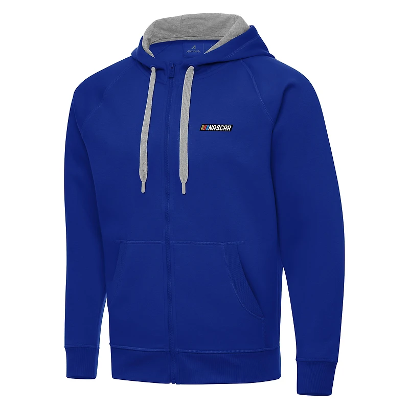 Men's Antigua Royal NASCAR Merchandise Full-Zip Hoodie