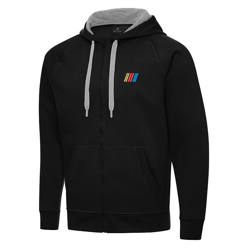 Men's Antigua Black NASCAR Merchandise Full-Zip Hoodie