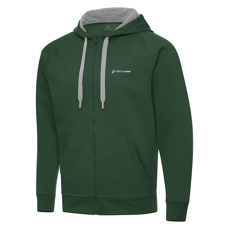 Men's Antigua  Hunter Green Homestead-Miami Speedway Full-Zip Hoodie