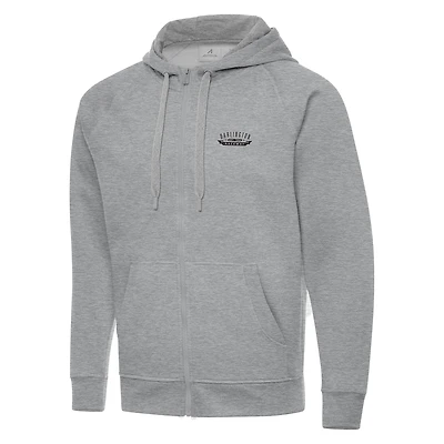 Men's Antigua  Heather Gray Darlington Raceway Full-Zip Hoodie